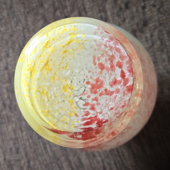 Vintage Murano? Colorful Glass Vase - Red and Yellow Blown Glass Tulip Neck - Picture 3 of 5